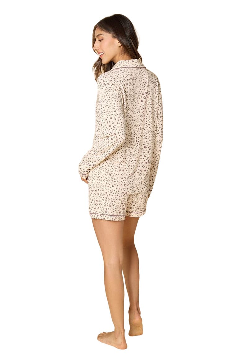 Aria Slim Notch Collar Long Sleeve Short Set, Alternate, color, Wild Almond