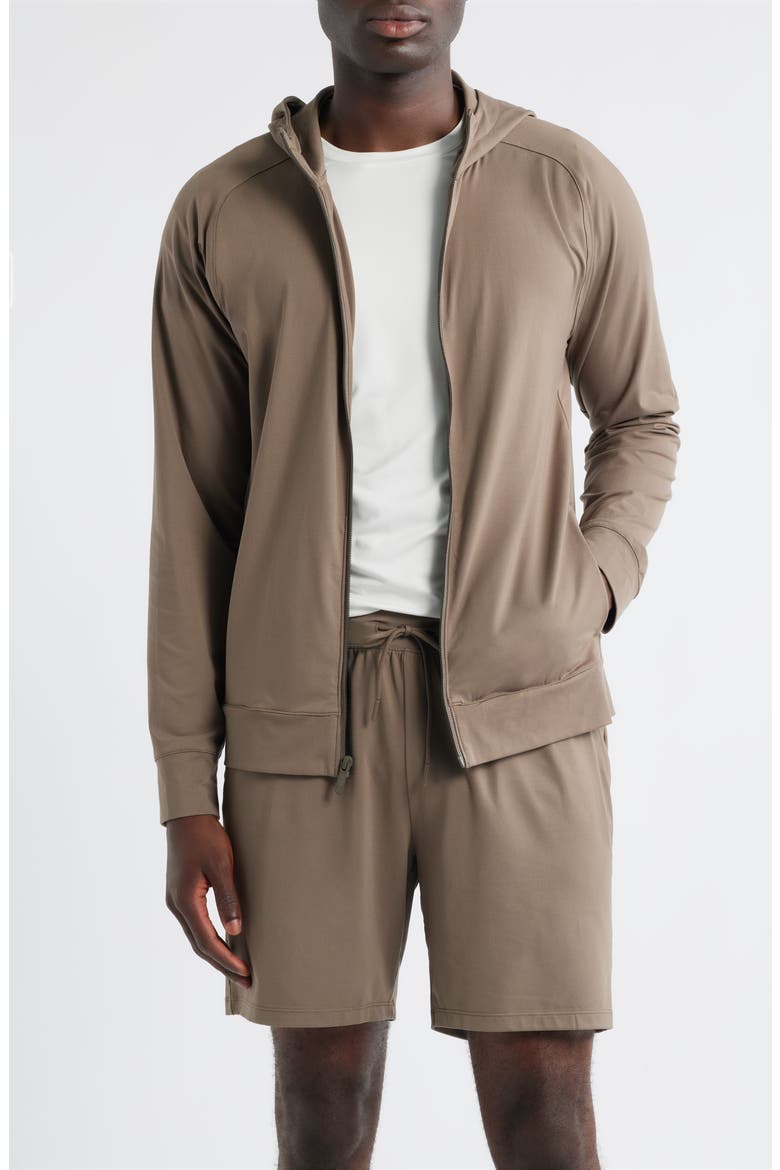 Live In Performance Zip Hoodie, Main, color, BROWN MOREL