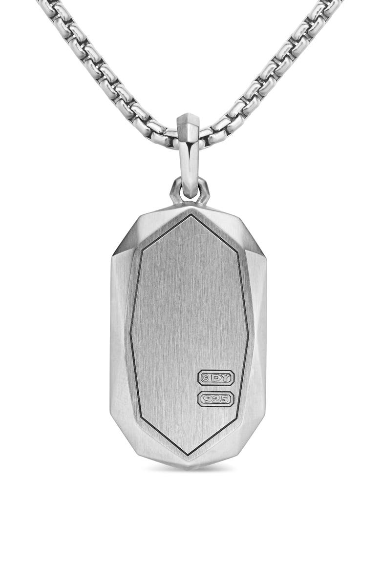 David Yurman Torqued Faceted Amulet in Sterling Silver with Pavé Diamonds, Alternate, color, Sterling Silver