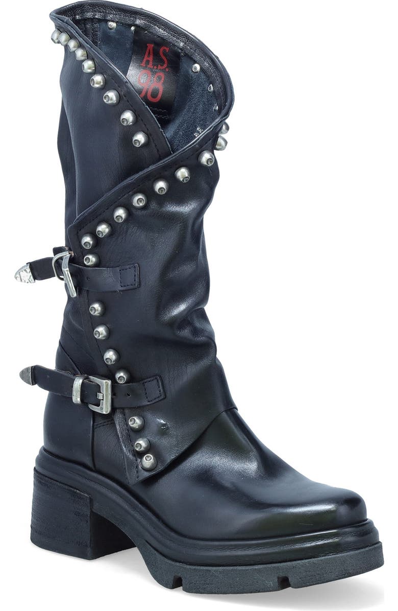 A.S.98 Easton Studded Boot, Main, color, Black