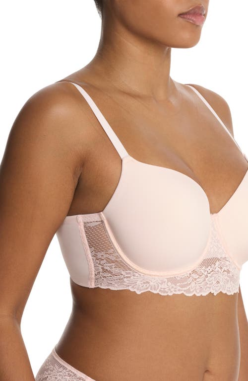 Natori Heavenly Full Coverage Longline Lace T-shirt Bra In Pink