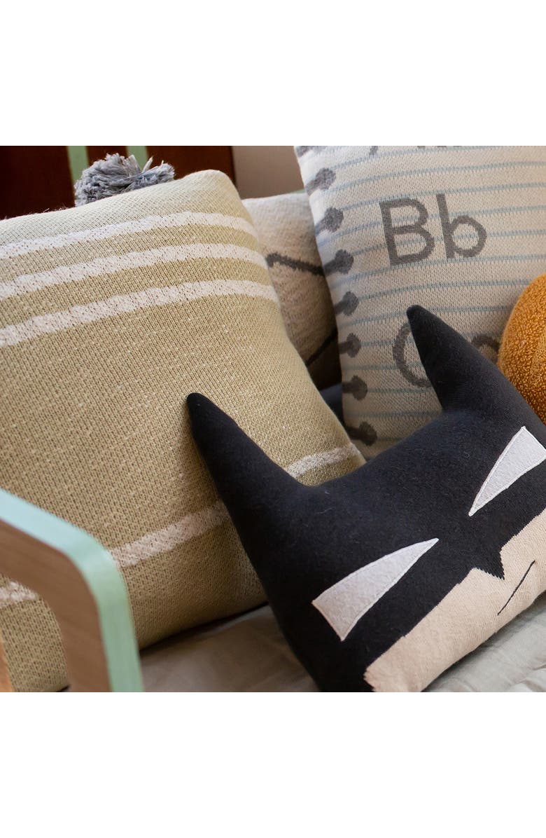 Lorena Canals Knitted Cushion Duetto, Alternate, color, Olive, Natural