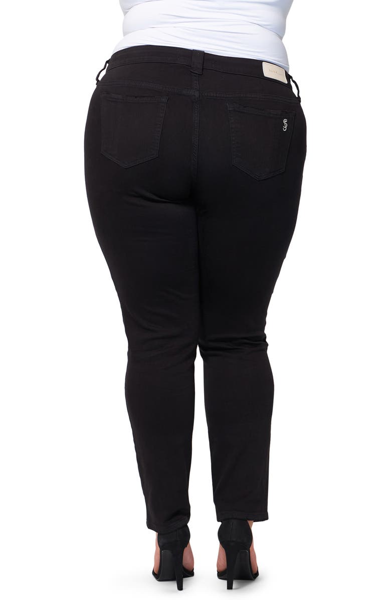 SLINK Jeans Mid Rise Cigarette Leg Jeans, Alternate, color, Black