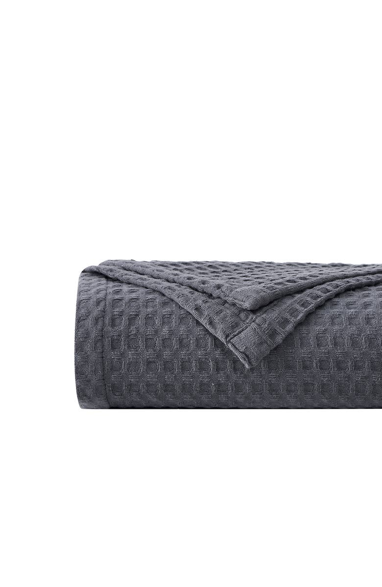 SOUTHSHORE FINE LINENS Waffle Cotton Blanket, Alternate, color, Grey