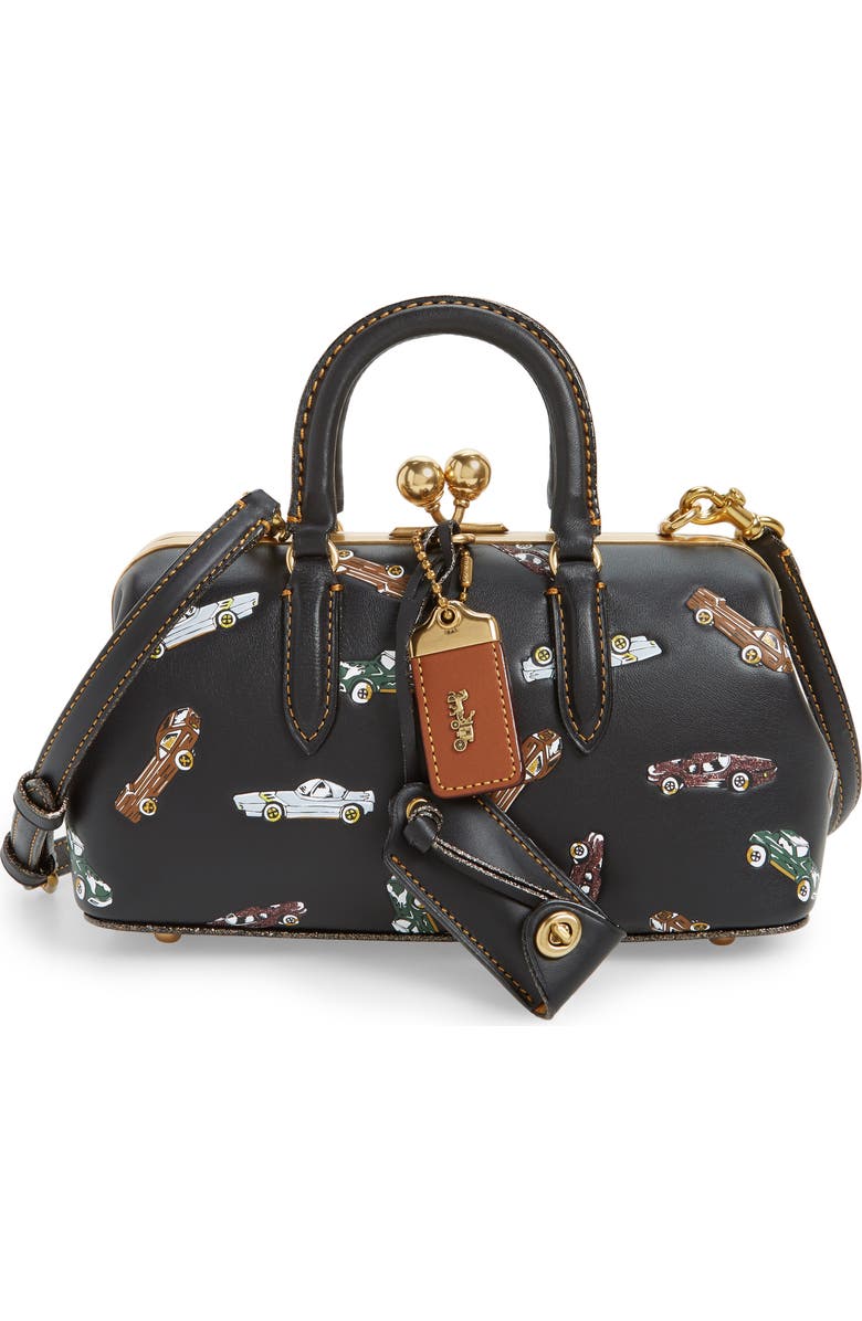 COACH 1941 Rexy Leather Kisslock Satchel, Main, color,