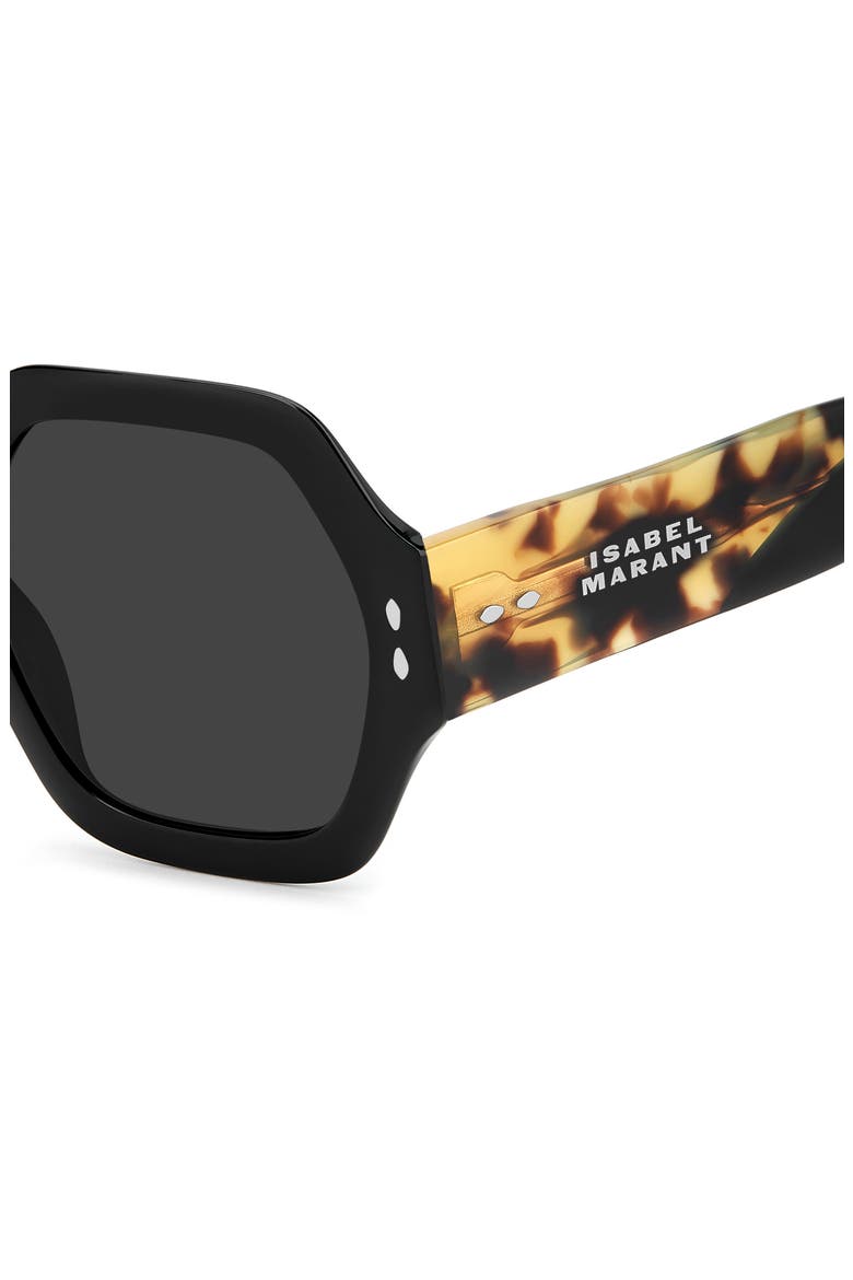 53mm Square Sunglasses, Alternate, color, BLACK HAVANA/ GREY