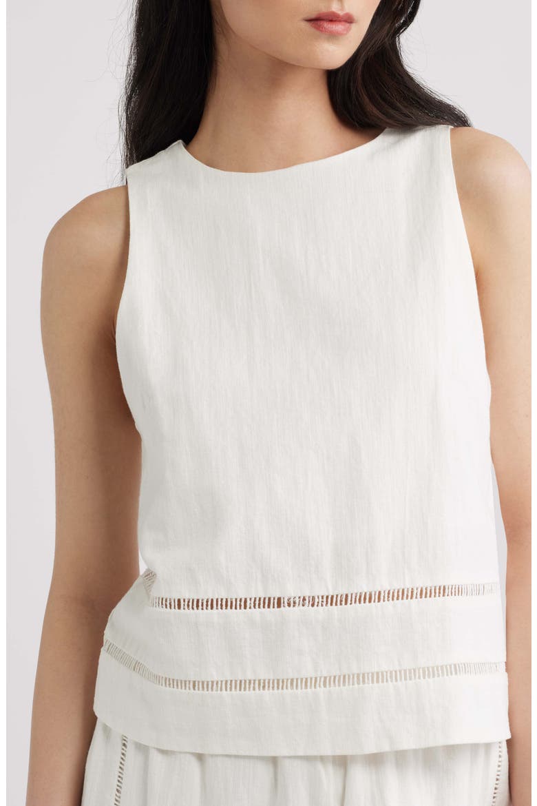 Siena Ladder Stitch Sleeveless Top, Alternate, color, OFF WHITE