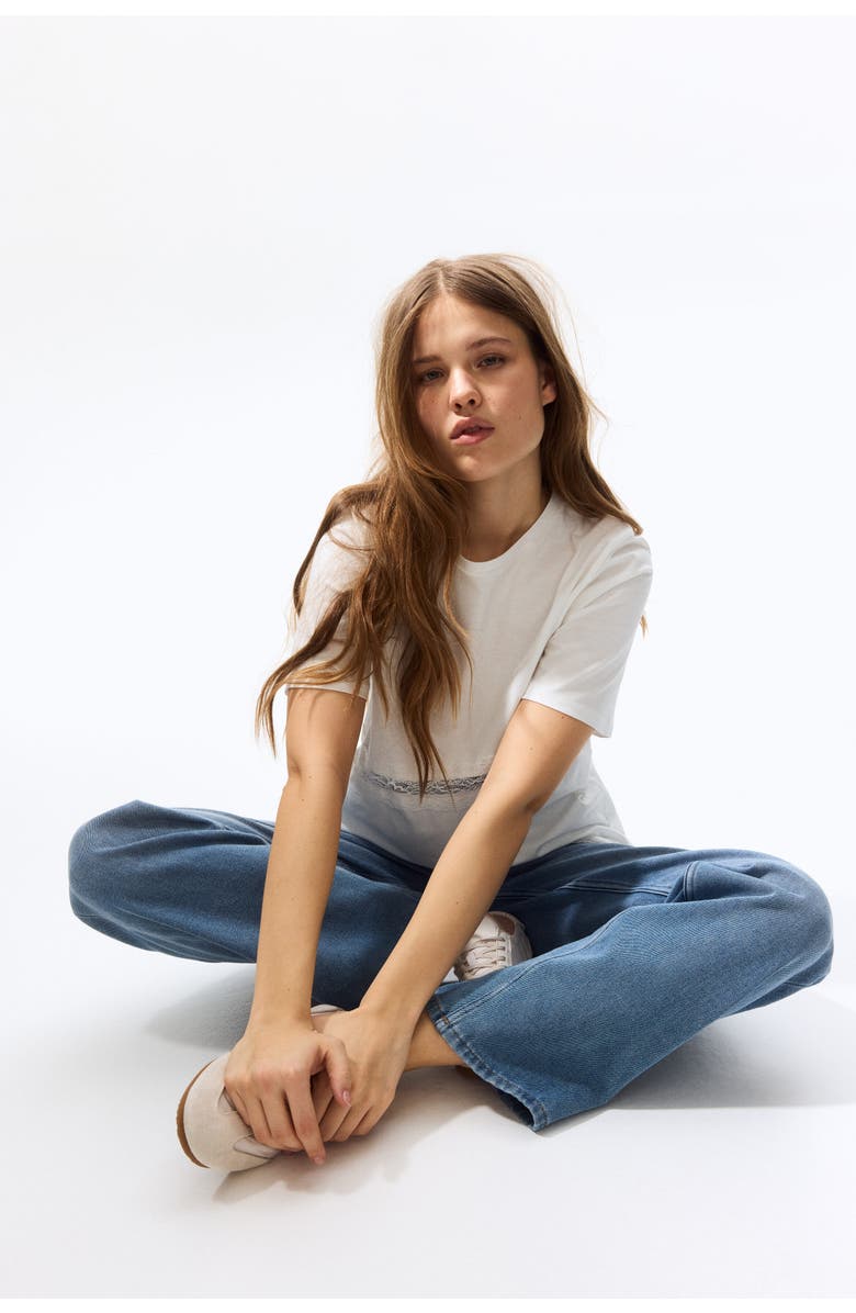 H&M Straight High Jeans, Alternate, color, Light Denim Blue