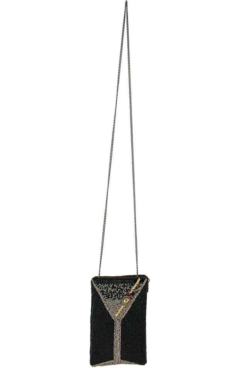 Mary Frances Accessories Make It Dirty Crossbody Phone Bag, Alternate, color, Black