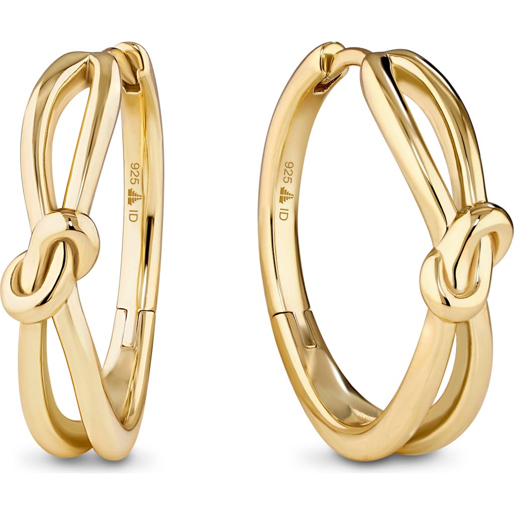 Devata Love Knot Hoop Earrings In Gold