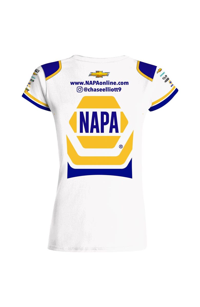HENDRICK MOTORSPORTS TEAM COLLECTION Women's Hendrick Motorsports Team Collection White Chase Elliott NAPA Sublimated Team Uniform T-Shirt, Alternate, color, White