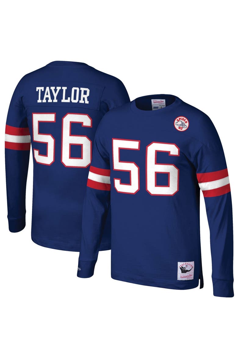 Men's Mitchell & Ness Lawrence Taylor Royal New York Giants Big & Tall Cut & Sew Player Name & Number Long Sleeve T-Shirt, Main, color, Royal
