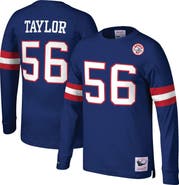 FANATICS Men's Mitchell & Ness Lawrence Taylor Royal New York Giants Big & Tall Cut & Sew Player Name & Number Long Sleeve T-Shirt