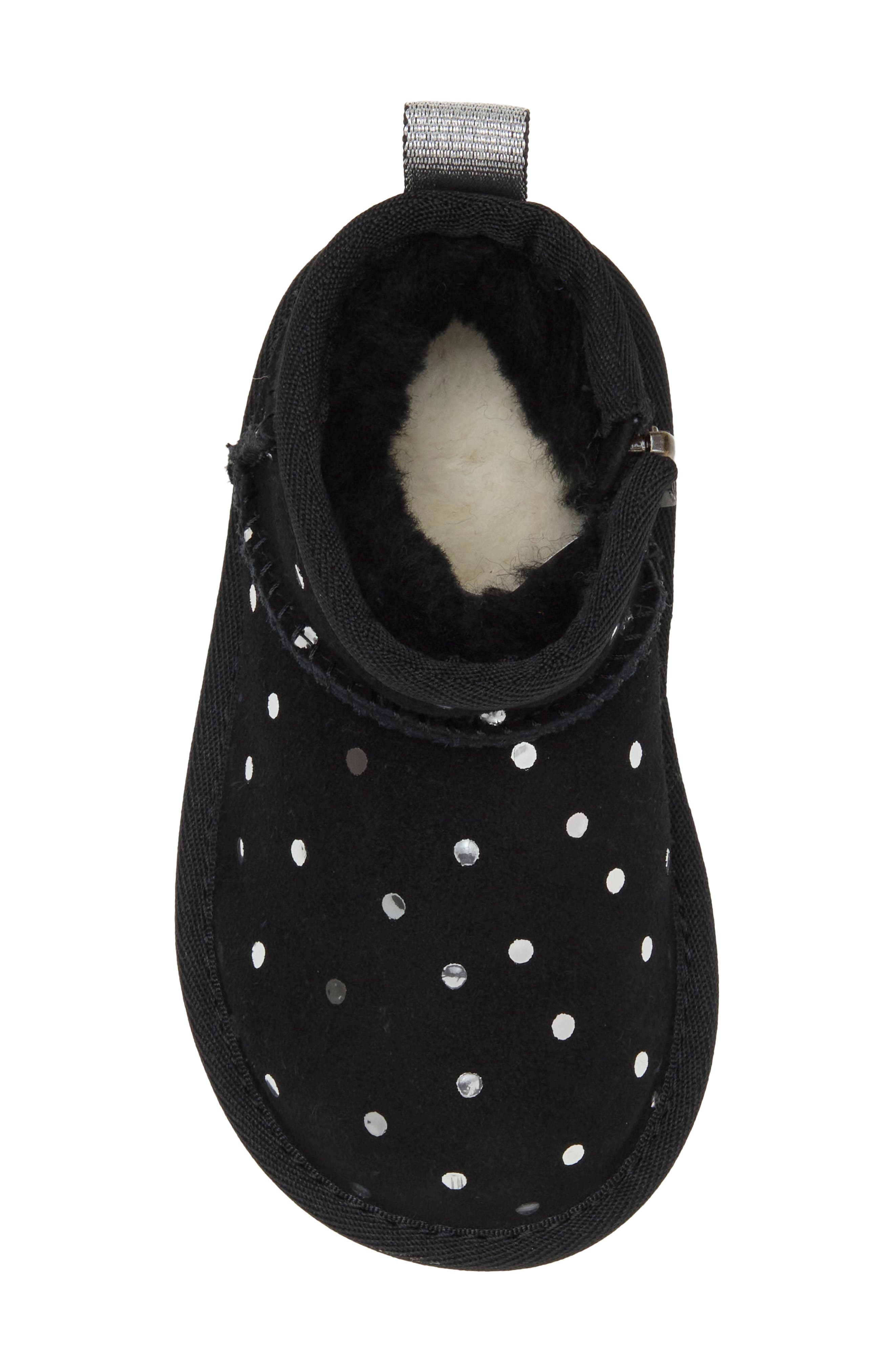 Kids' Classic Ultra Mini Shiny Dot Boot, Alternate, color, BLACK
