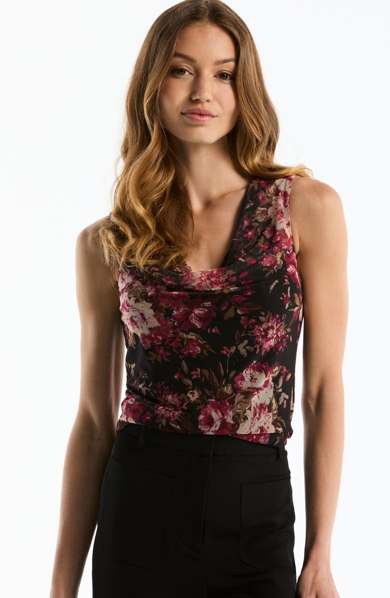 Laundry by Shelli Segal Cowl Neck Sleeveless Top, Alternate, color, Black