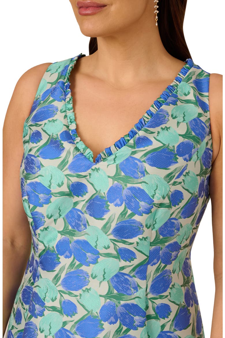 sleeveless floral jacquard fit and flare dress Adrianna Papell Women's Floral Jacquard Fit & Flare Dress
