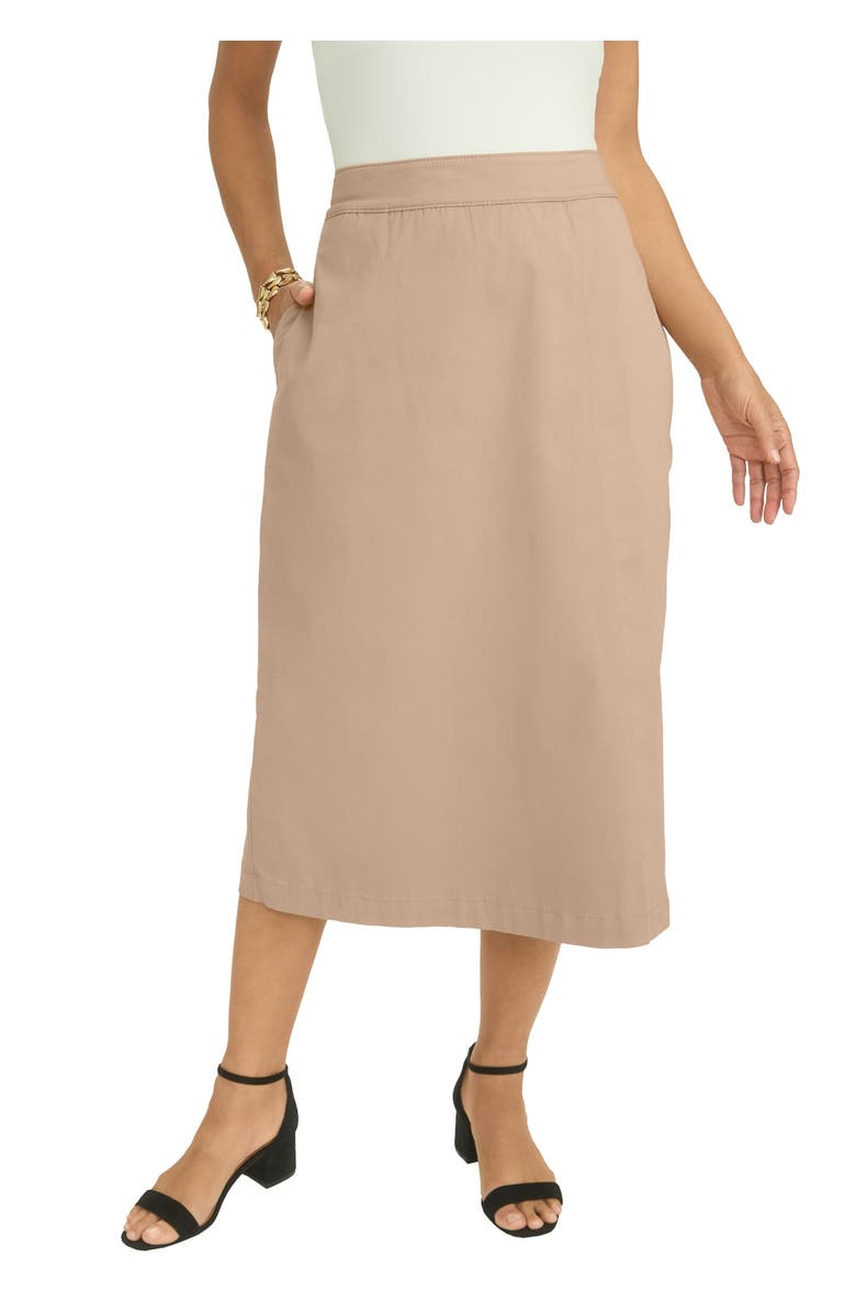 Jessica London Chino Faux Wrap Skirt, Main, color, 