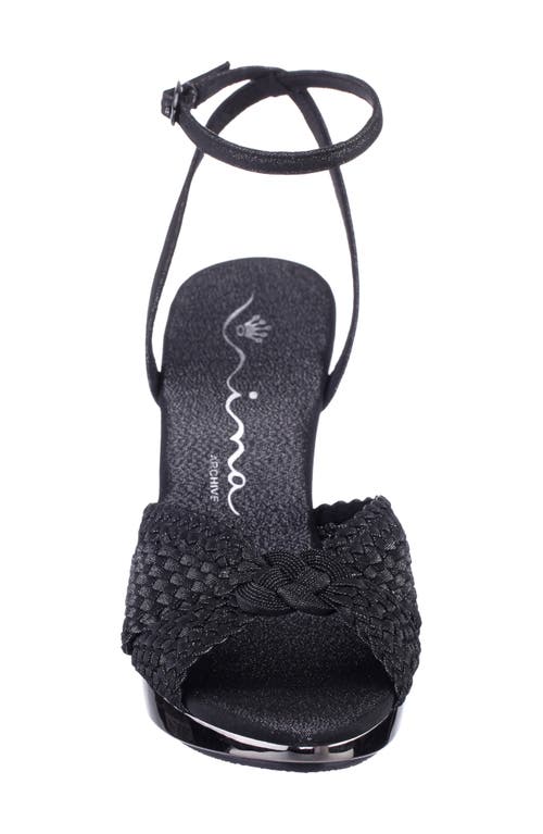 Nina Empire Ankle Strap Sandal In Black