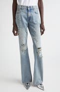 Haikure Flora Distressed High Waist Flared Jeans