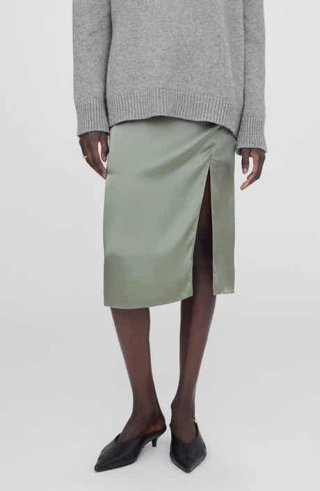 Jolin Silk Midi Skirt