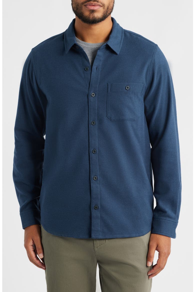 SeaWool Flannel Button-Up Shirt, Alternate, color, DEEP NAVY