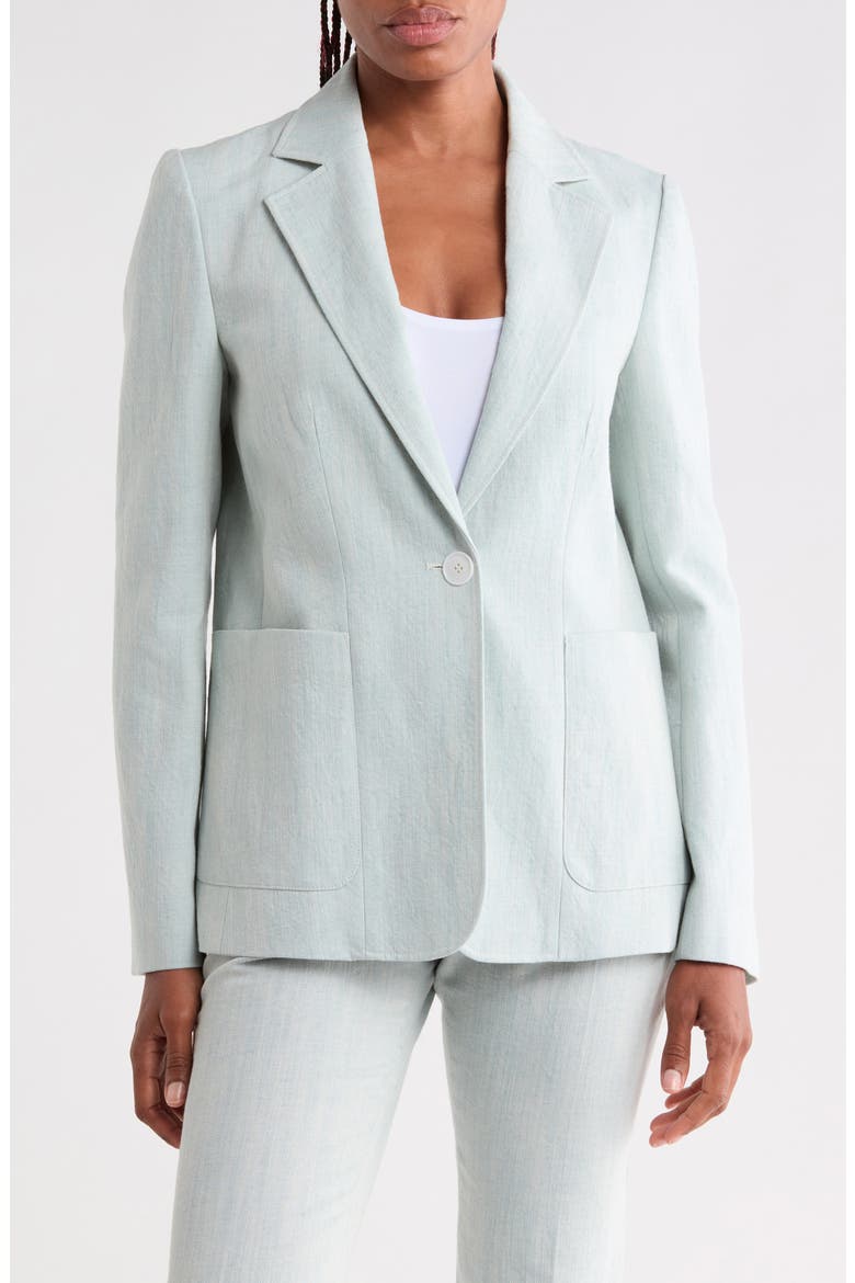 Cotton & Linen Blazer, Main, color, SKY BLUE