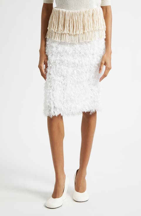 Bambola Fringe Embellished Midi Skirt