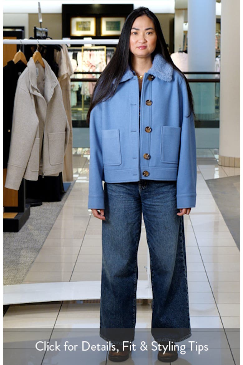 Crop Jacket with Faux Shearling Collar video