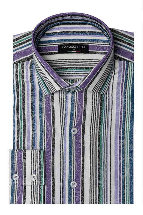 Adriano Jacquard Button-Up Shirt
