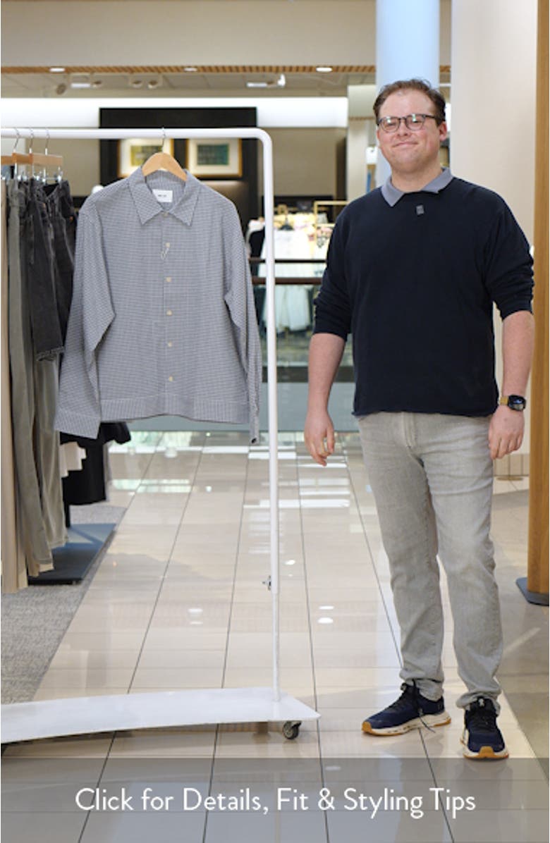 Reed Check Stretch Cotton Overshirt, sales video thumbnail