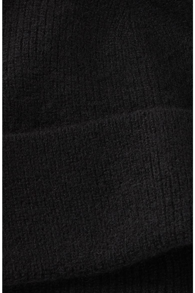 Knitted cashmere beanie, Alternate, color, Dark black
