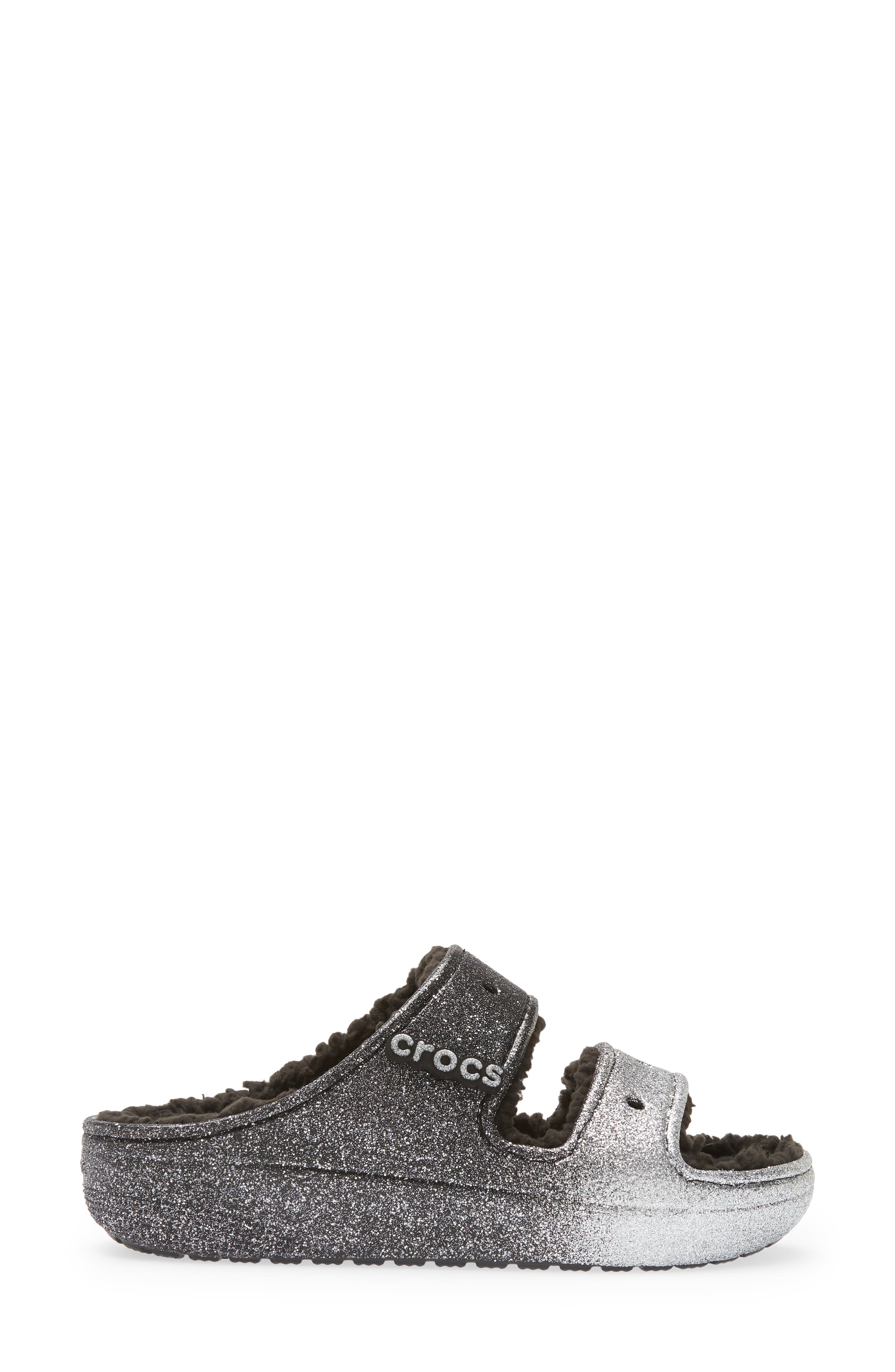 CROCS Classic Cozzzy Faux Fur Sandal, Alternate, color, 