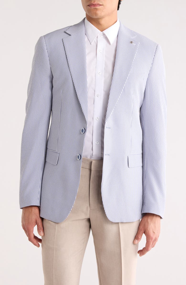Scotch & Soda Seersucker Modern Fit Sport Coat, Main, color, Navy/White