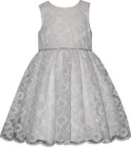 Iris & Ivy Kids' Embroidered Mesh Overlay Party Dress