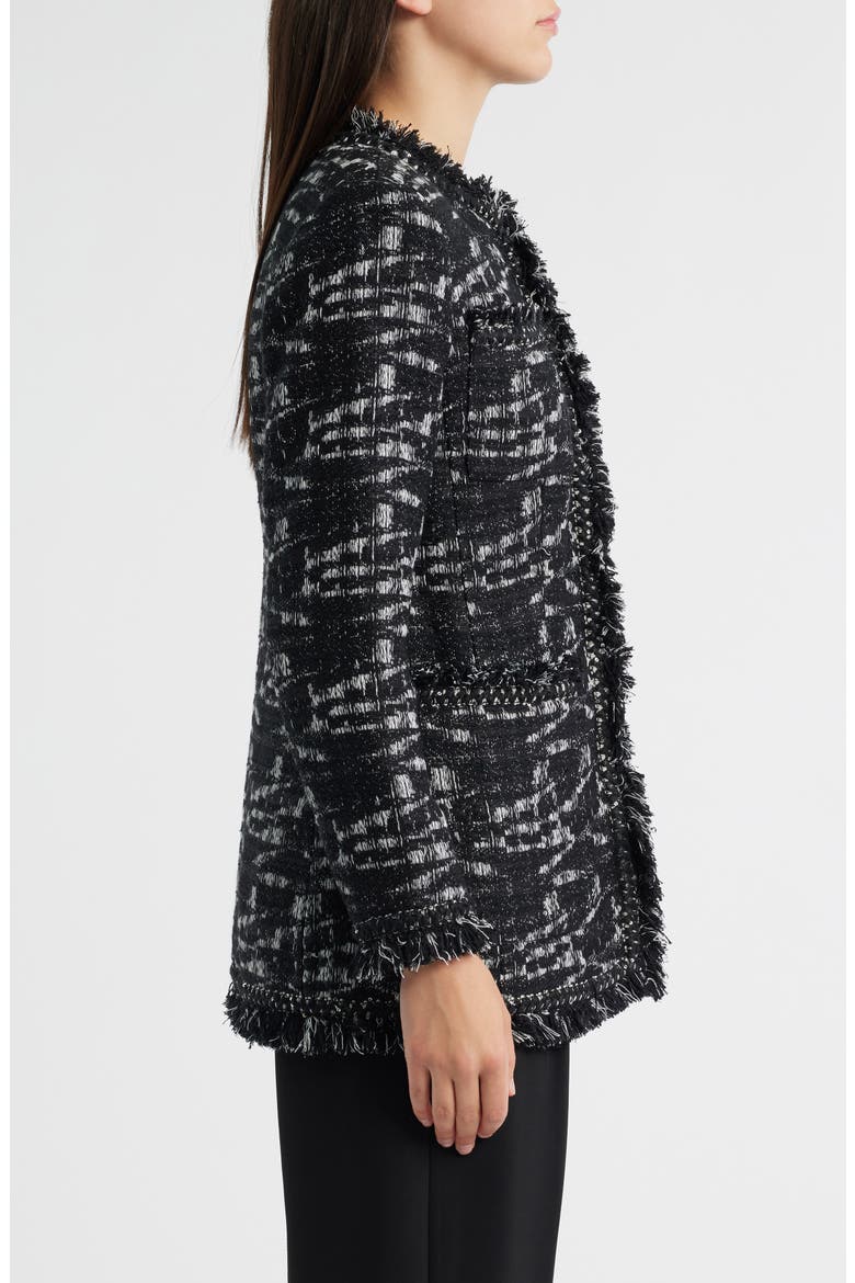 Gleb Fringe Jacket, Alternate, color, BLACK/ WHITE