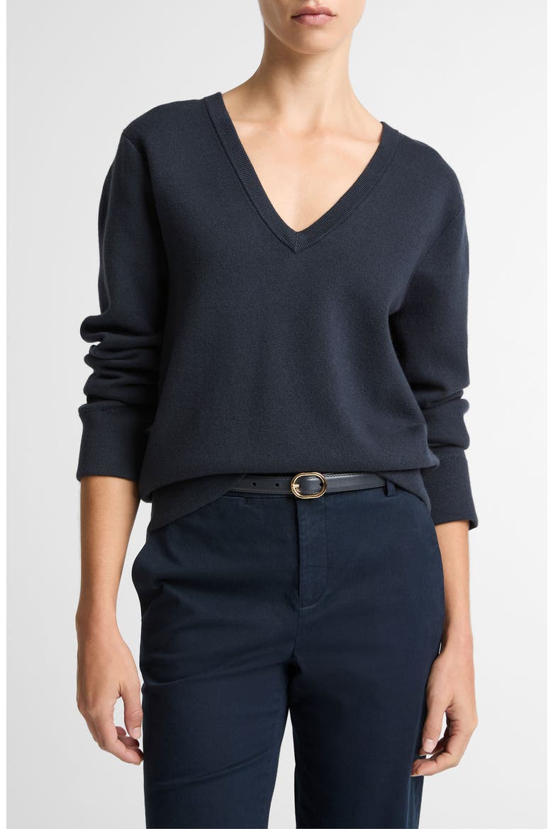 Double Face V-Neck Sweater, Main, color, ECLIPSE