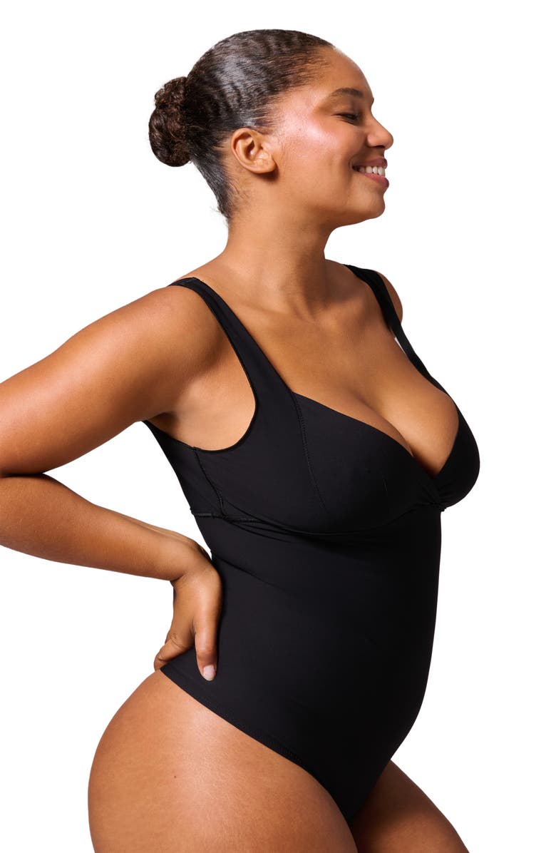 Simone Perele Story Shaper Bodysuit, Alternate, color, Black