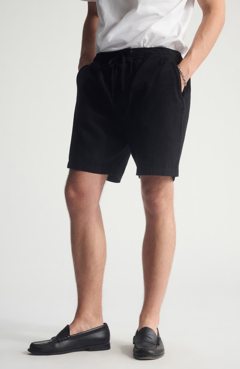 Brooklyn Industries Pull-On Loose Fit Cotton & Linen Shorts, Alternate, color, Black