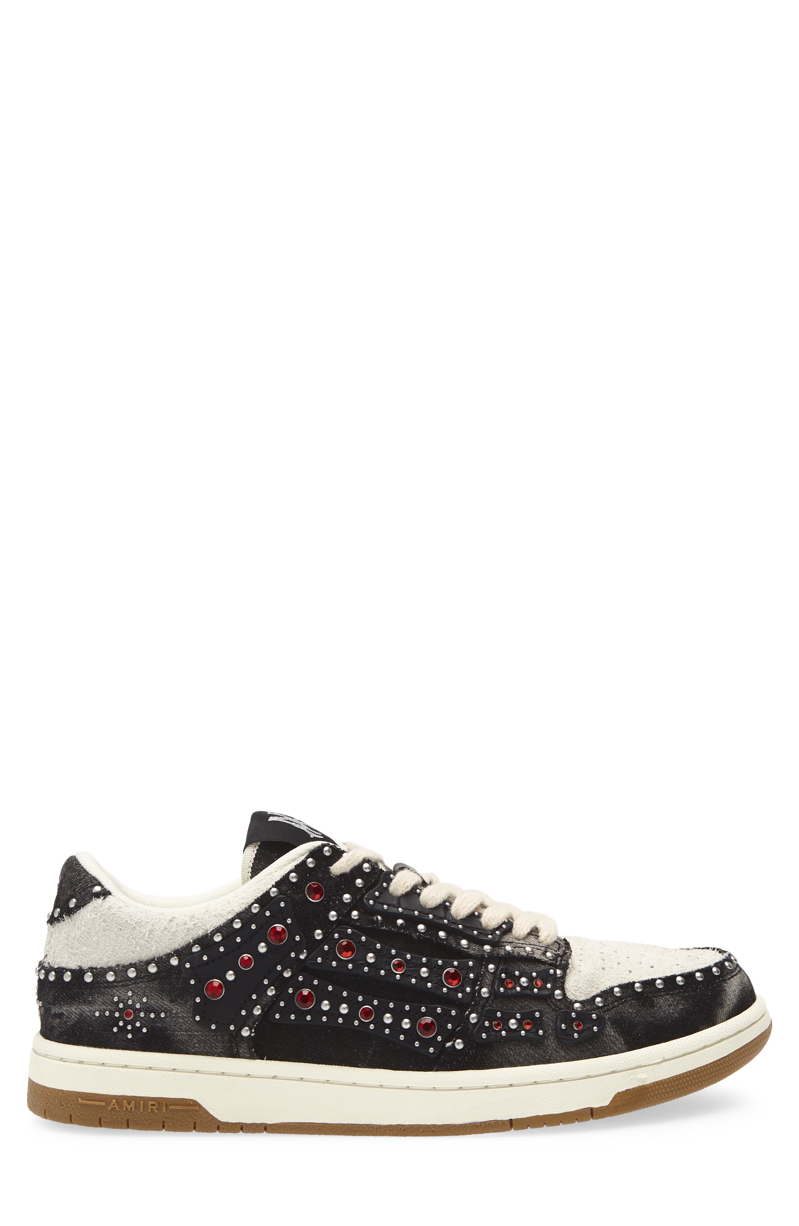 AMIRI Studded Skeleton Low Top Sneaker, Alternate, color, Black