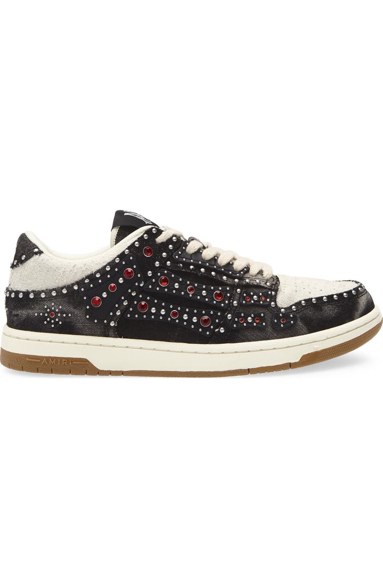 AMIRI Studded Skeleton Low Top Sneaker, Alternate, color, Black