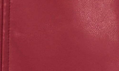 Halogen ® Faux Leather Short Sleeve Dress In Burgundy