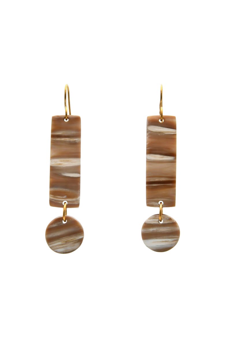 Exclamation Point Earrings, Main, color, Brown