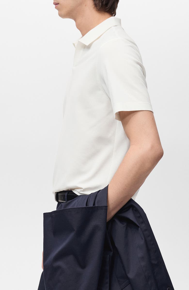 MANGO Slim Fit Johnny Collar Cotton Blend Piqué Polo, Alternate, color, 