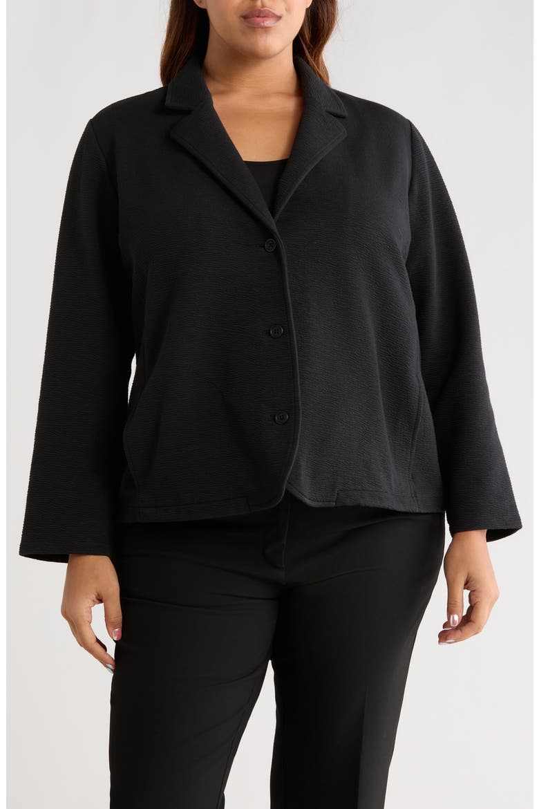 Textured Blazer, Main, color, BLACK