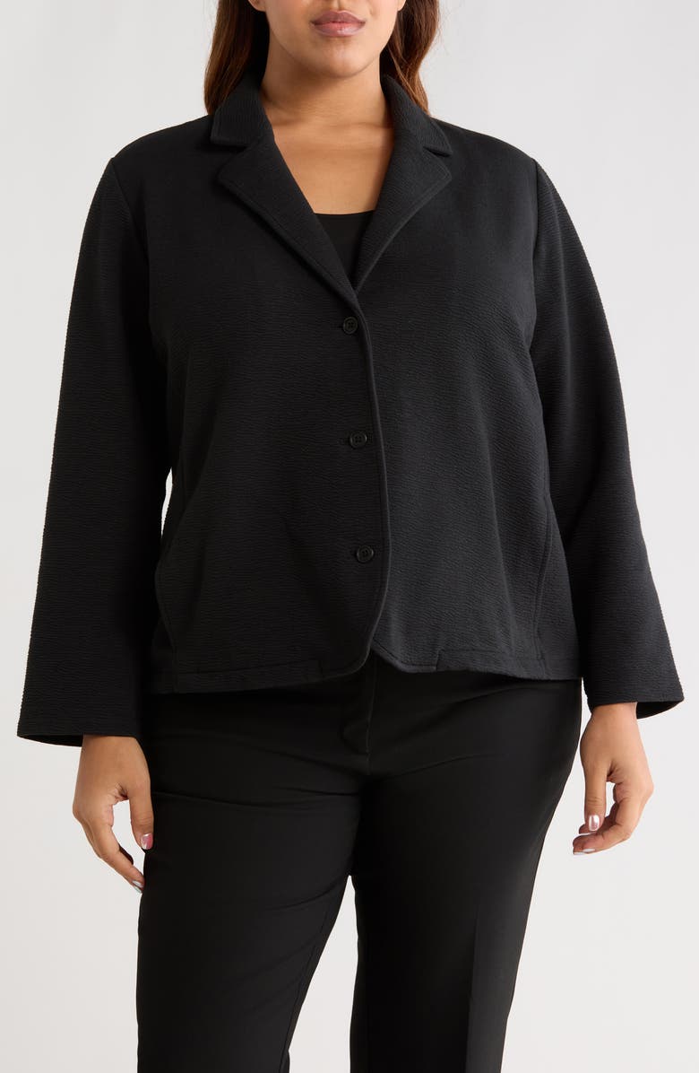 Eileen Fisher Textured Blazer, Main, color, Black