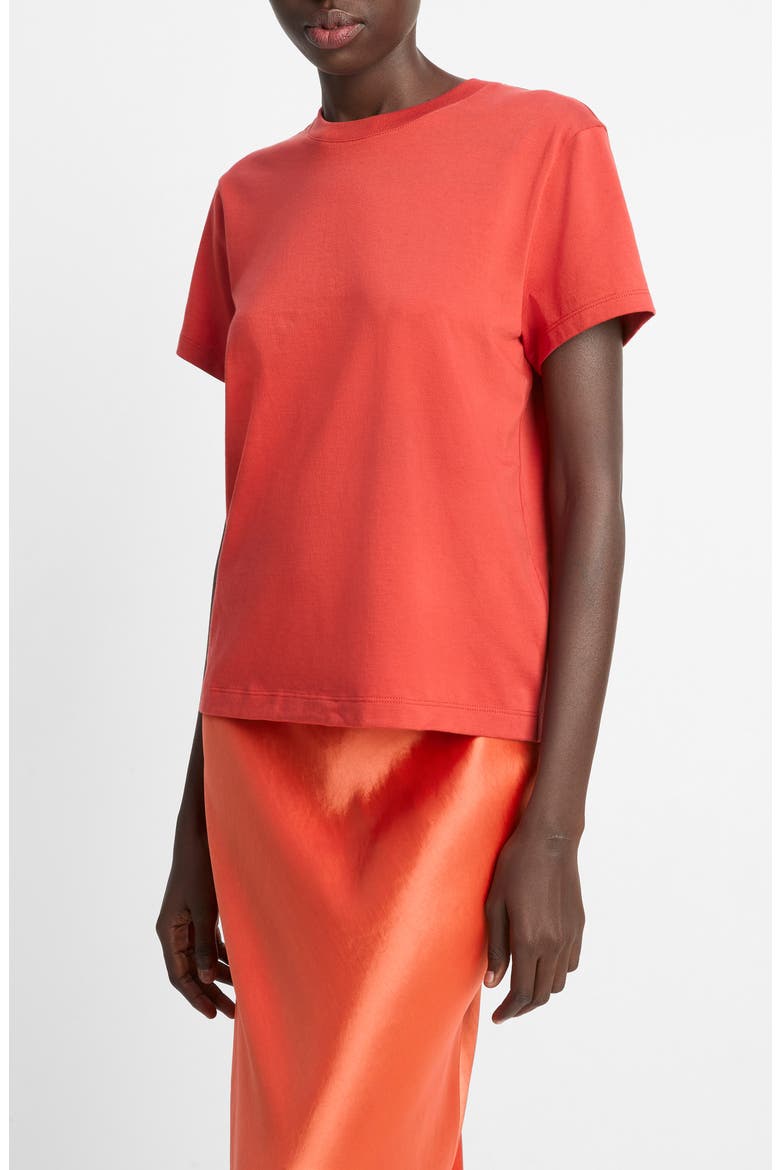 Pima Cotton Crewneck T-Shirt, Main, color, BRICK ROSE