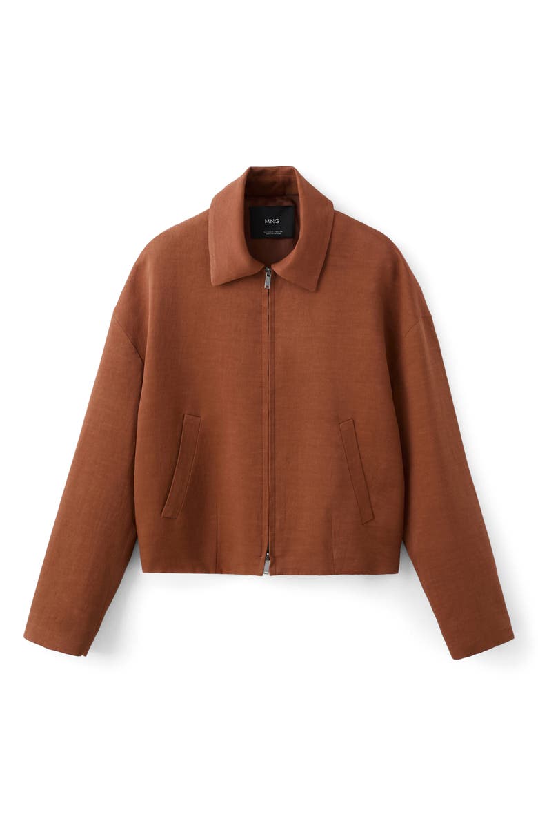 MANGO Zip Jacket, Alternate, color, Russet