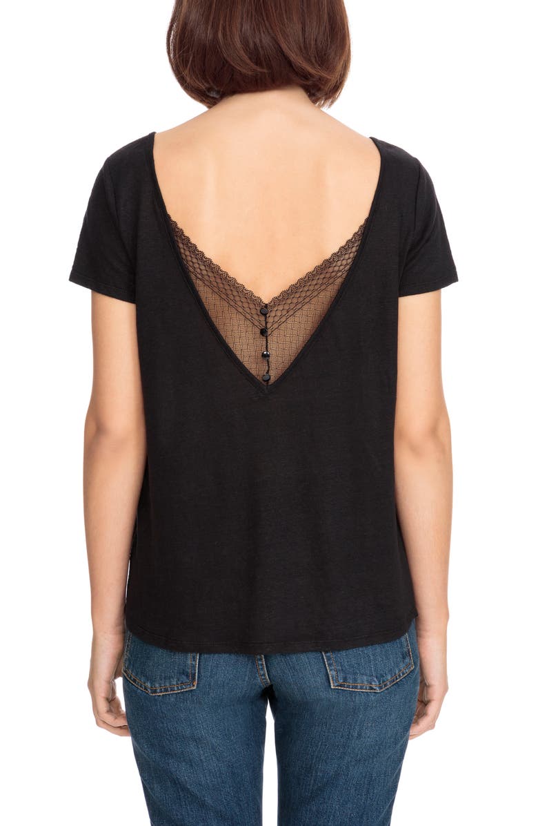 Sézane Lucie Linen Tee, Alternate, color,