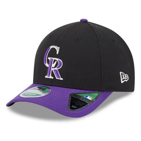 Men's New Era  Black/Purple Colorado Rockies Player Replica 9FORTY Adjustable Hat