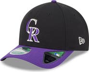 New Era Men's New Era  Black/Purple Colorado Rockies Player Replica 9FORTY Adjustable Hat